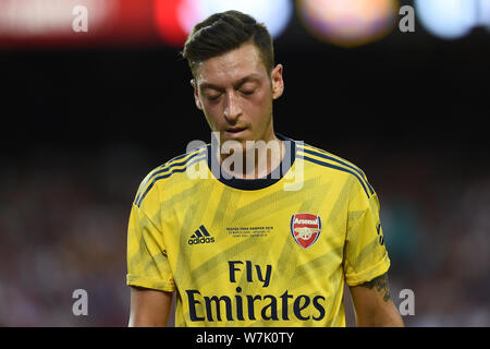 Barcellona, 04-08-2019, FC Barcellona v Arsenal FC, di Joan Gamper Trophy. Stadio Camp Nou. Mesut Ozil dell'Arsenal FC Foto Stock