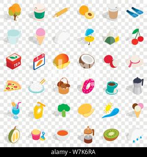 Bicchiere di plastica di set di icone, stile isometrico Illustrazione Vettoriale