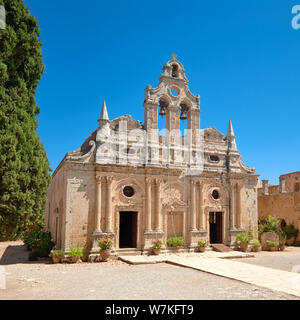 La chiesa principale del monastero di Arkadi in Rethimno, Creta, Grecia, composizione quadrata Foto Stock