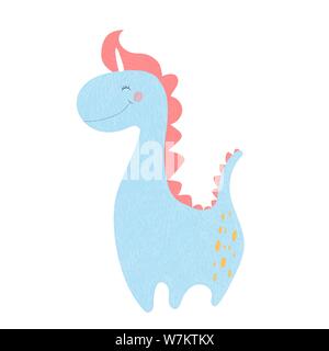 Carino dinosauro unicorn baby dino stampa con avvisatore acustico Illustrazione Vettoriale