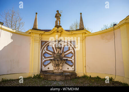 HASSBERGE, Germania - circa aprile, 2019: Oberschwappach Palace in Hassberge county, Baviera, Germania Foto Stock