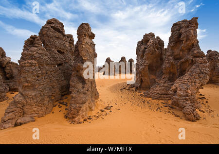 Deserto pietroso, Tassili Maridet, Libia, Nord Africa , Dicembre 2007 Foto Stock