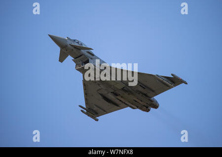 RAF Typhoon FGR4 - Eurofighter durante missioni di addestramento a RAF Coningsby, UK. Foto Stock