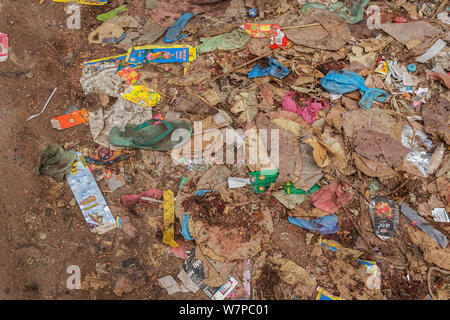 Spazzatura stradale di Kathmandu Foto Stock