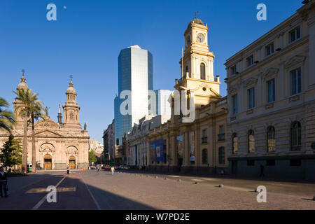 Cattedrale Metropolitana e il Museo Historico Nacional in Plaza de Armas, Santiago del Cile 2008 Foto Stock