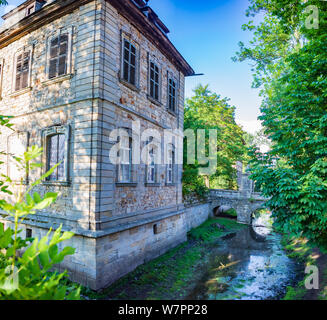 HASSBERGE, Germania - circa giugno, 2019: Burgenpreppach Palace in Hassberge county, Baviera, Germania Foto Stock