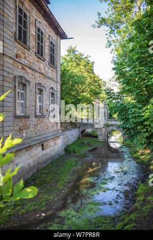 HASSBERGE, Germania - circa giugno, 2019: Burgenpreppach Palace in Hassberge county, Baviera, Germania Foto Stock