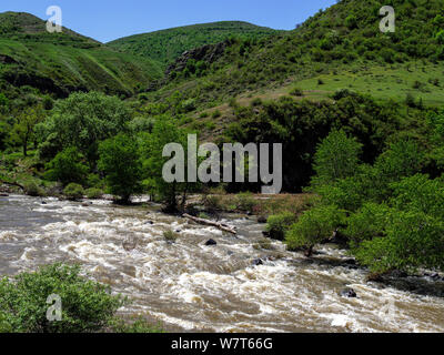 Fiume Mktwari-Kura vicino Aspindsa, Samzche-Dschawacheti, Georgia, Europa Foto Stock