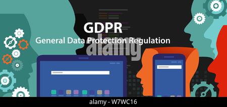 Generale della protezione dei dati il Regolamento il PILR concetto illustrazione Illustrazione Vettoriale