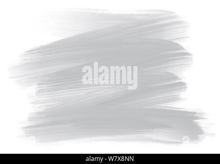 Grigio argento disegnati a mano vernice olio a zig zag tratto di pennello pattern su sfondo bianco Foto Stock