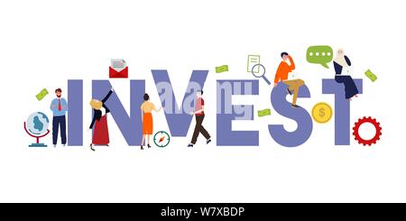 Investire salvare economia finanziaria strategia. Soluzioni commerciali per gli investimenti, il concetto di analisi. Analisi della gestione di cassa, statistica di dati crescono Illustrazione Vettoriale