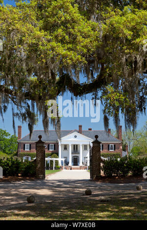 Plantation House di Boone Hall Plantation vicino a Charleston, Carolina del Sud, Stati Uniti d'America. Foto Stock