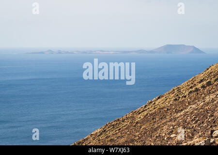 Los Lobos isola dal Montana Roja in Fuerteventura - Isole Canarie Foto Stock