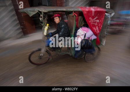 Noleggio taxi, Poyang Ho Lago, provincia di Jiangxi, Cina Foto Stock