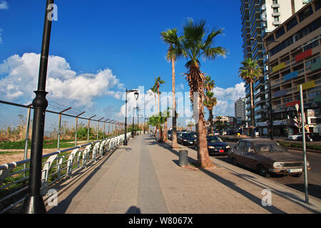 Beirut, Libano - 30 dic 2017. Il lungomare di Beirut, Libano Foto Stock