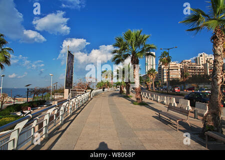 Beirut, Libano - 30 dic 2017. Il lungomare di Beirut, Libano Foto Stock