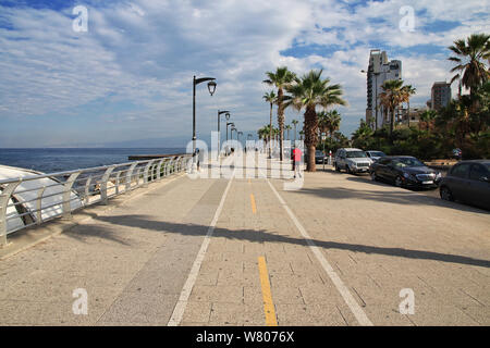 Beirut, Libano - 30 dic 2017. Il lungomare di Beirut, Libano Foto Stock