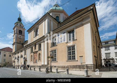 Lubiana, Slovenia. Il 3 agosto 2019. La Cattedrale di San Nicola nel centro della città Foto Stock