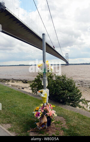 Fiori sul Ponte Humber Foto Stock