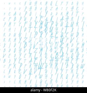 Carino Inglese scritto a mano alfabeto, vintage sfondo vettoriale. Lettere maiuscole e minuscole, ammenda per scheda, scritte, poster, striscioni Illustrazione Vettoriale