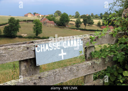 Caccia privato Borgogna Francia Foto Stock