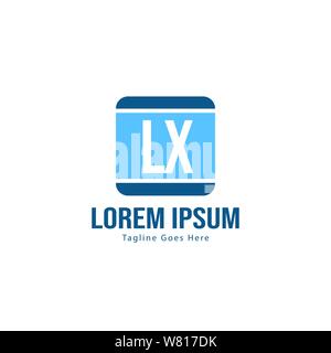 Iniziale logo LX Modello con telaio moderno. Minimalista lettera LX logo illustrazione vettoriale design Illustrazione Vettoriale