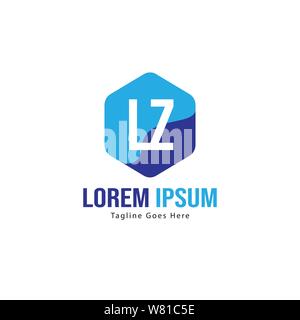 Iniziale logo LZ Modello con telaio moderno. LZ minimalista lettera logo illustrazione vettoriale design Illustrazione Vettoriale