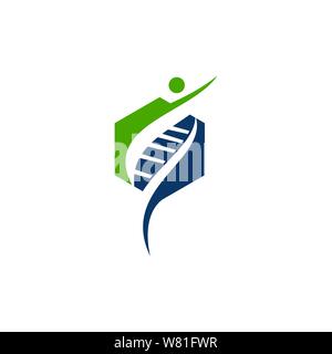 Salute genetica Logo Design Icona Illustrazione Vettore di concetto Illustrazione Vettoriale