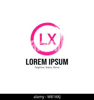 Iniziale logo LX Modello con telaio moderno. Minimalista lettera LX logo illustrazione vettoriale design Illustrazione Vettoriale