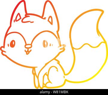 Gradiente di caldo il disegno di un simpatico fox Illustrazione Vettoriale