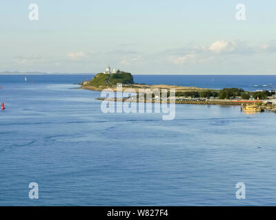 Testa nobbys come si vede dal queens wharf tower in Newcastle Foto Stock