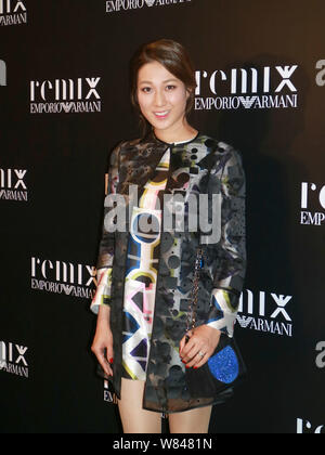 Hong Kong attrice Linda Chung partecipa ad un evento promozionale da Emporio Armani a Hong Kong, Cina, 3 novembre 2016. Foto Stock