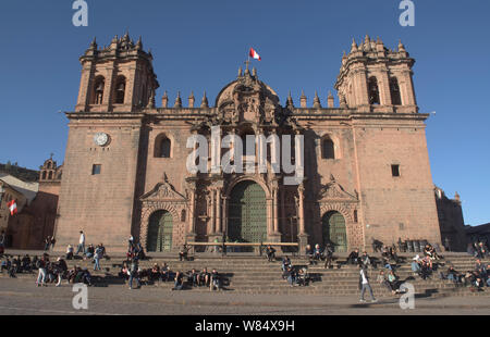 La cattedrale principale in Plaza de Armas, Cusco, Perù Foto Stock