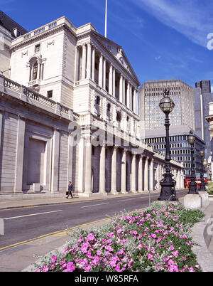 La Banca di Inghilterra sede, banca, Threadneedle Street, City of London, Greater London, England, Regno Unito Foto Stock