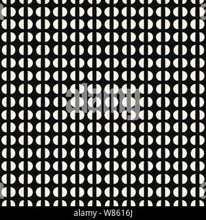 In bianco e nero senza giunture geometrica configurazione astratta. Disegnata a mano semi cerchi di ripetizione di background design. Illustrazione Vettoriale