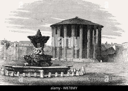 Tempel der Vesta, Foro Romano, Roma Antica, la ricostruzione Foto Stock