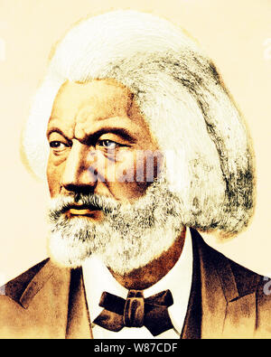 Colore Vintage ritratto di American riformista sociale, verità, oratore e scrittore e statista Frederick Douglass (nato Frederick Augustus Washington Bailey) c1818 - 1895). Foto Stock