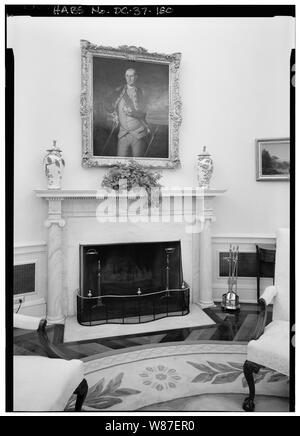 180. Ufficio ovale; vista del camino; 180. Ufficio ovale; vista del camino - la Casa Bianca, 1600 Pennsylvania Avenue, Northwest, Washington, Distretto di Columbia, DC Foto Stock