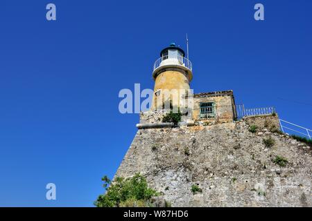 Faro,Corfù fortezza vecchia,old fort,Kerkyra,Corfù, Grecia Foto Stock