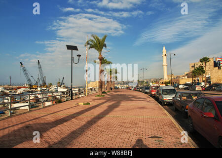 Il lungomare a Sidone ( Sayda ), Libano Foto Stock