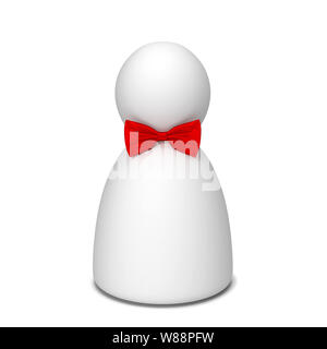 Figura umana con il filtro bow tie. 3d illustrazione isolati su sfondo bianco Foto Stock