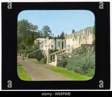 Killenworth, George Dupont Pratt house, Glen Cove, New York. Terrazza passi Foto Stock