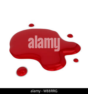 Pozza di sangue. 3d illustrazione isolati su sfondo bianco Foto Stock