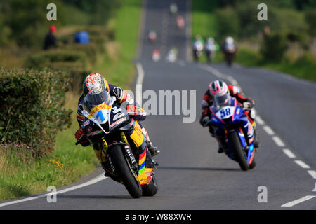 Circuito di Dundrod, Belfast, Irlanda del Nord. 8 Ago, 2019. Ulster Grand Prix gare su strada; Conor Cummins (MILENCO da Padgett's motociclette Honda) ha terminato al 5° posto nella gara Supersport - solo uso editoriale. Credito: Azione Sport Plus/Alamy Live News Foto Stock