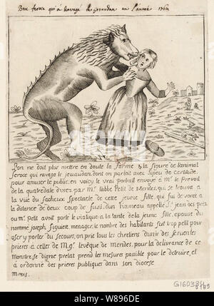 La bestia del Gévaudan (1764-1767) Foto Stock