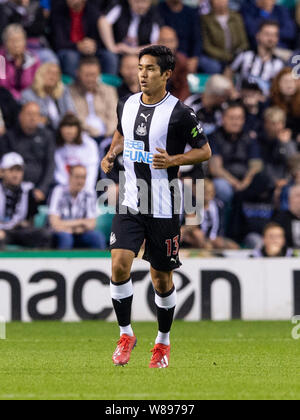 Edimburgo, Scozia - Luglio 28: Newcastle giapponese riscontro, Yoshinori Muto, durante la Pre-Season amichevole tra Hibernian e Newcastle Uni Foto Stock