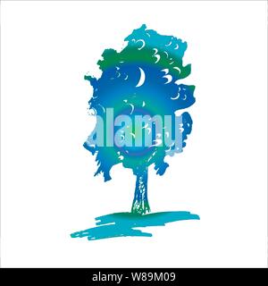 Illustrazione di gradiente di un albero e ohm in esso. Illustrazione Vettoriale