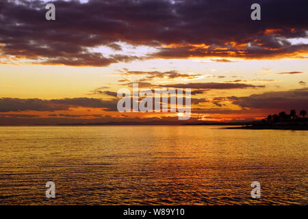 Tramonto a Nabeul, Tunisia Foto Stock