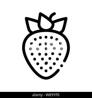 Cibo sano frutta fragola vettore icona Segno Illustrazione Vettoriale