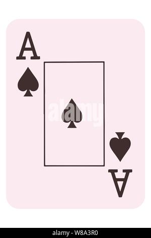 Asso di picche poker card illustrazione vettoriale. EPS10 Illustrazione Vettoriale